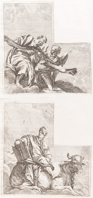 Veronese etching from 1682 Saint Luke, Saint Matthew